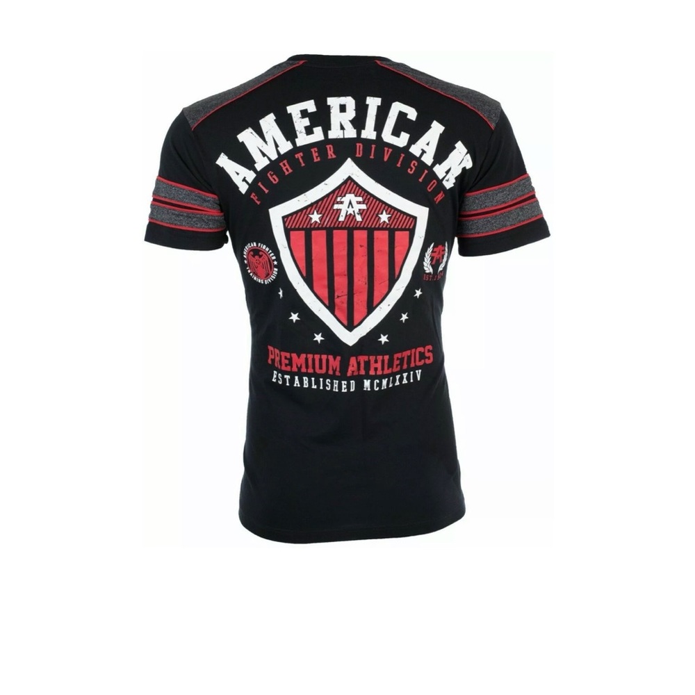 AMERICAN FIGHTER Excelsior Black Athletic Fit Mens Crewneck T-shirt L-3XL NWT - Picture 4 of 10